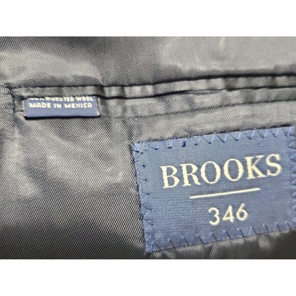 Men's Brooks Brothers 346 Navy Blazer 100% Wool Size 44 Large - Picture 8 of 10